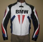 Handmade Men's White BMW Racing Riders Sports Biker Leather