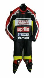Aprilia Black Motorbike Racing Leather Suit