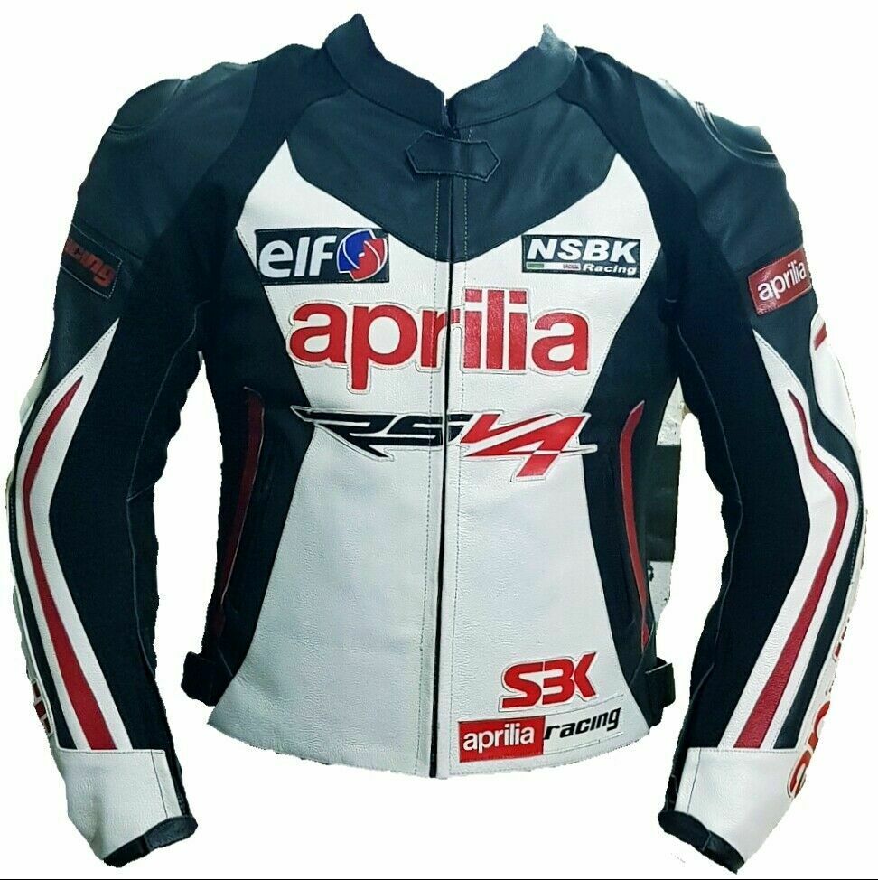 aprilia-motorbike-leather-jacket-with-ce-approved-protection.jpg Aprilia Motorbike Leather Jacket With Ce Approved Protection - Image 1