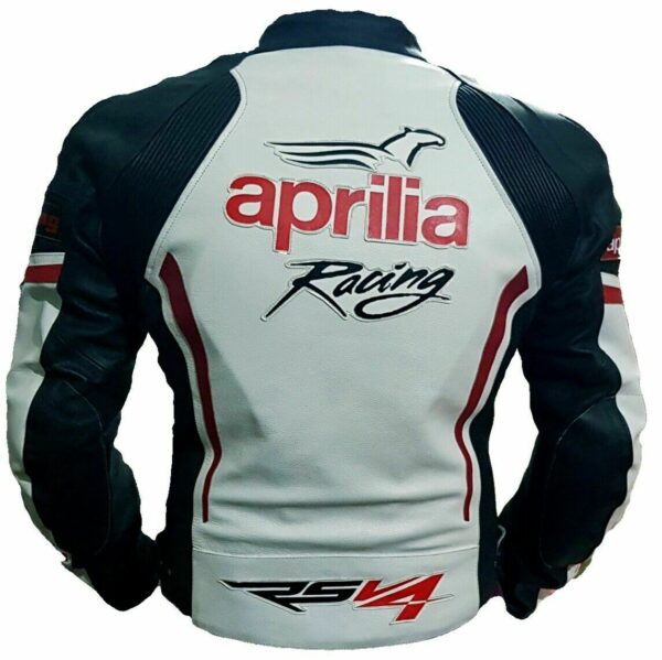 Aprilia Motorbike Leather Jacket With Ce Approved Protection - Image 2