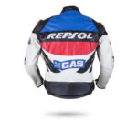Repsol Duhan Blue And White Leather Motorcycle Jacket - Image 2