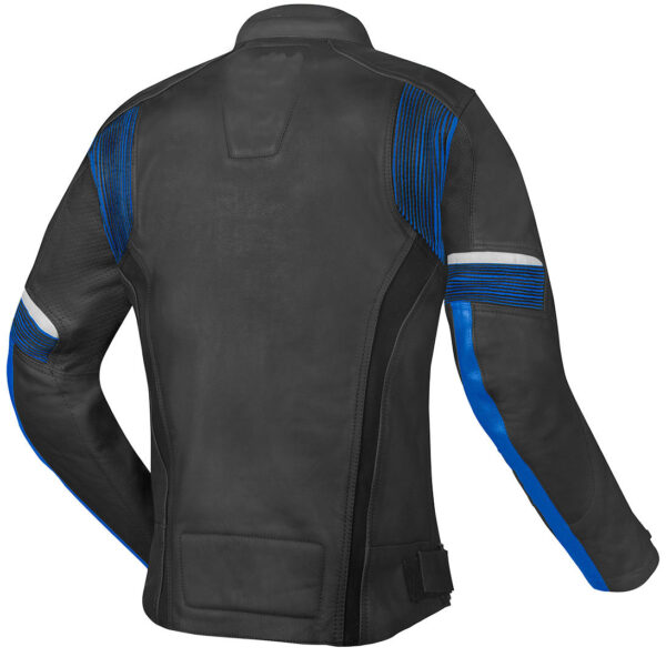 Motorcycle Leather Black And Blue Motorcycle Jacket - Image 2