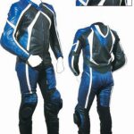 Black And Blue Motorcycle Leather racing  jacket