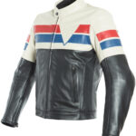 Black And White Motorcycle Racing jacket With Protection