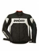 Black Ducati Racing Motorbike Leather Jacket Ce Approved