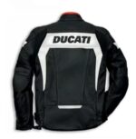 Black Ducati Racing Motorbike Leather Jacket Ce Approved - Image 2