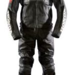 Black Motorbike Honda Racing Leather Suit Ce Approved