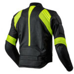 Black Motorcycle Leather Safety Pads jacket - Image 2