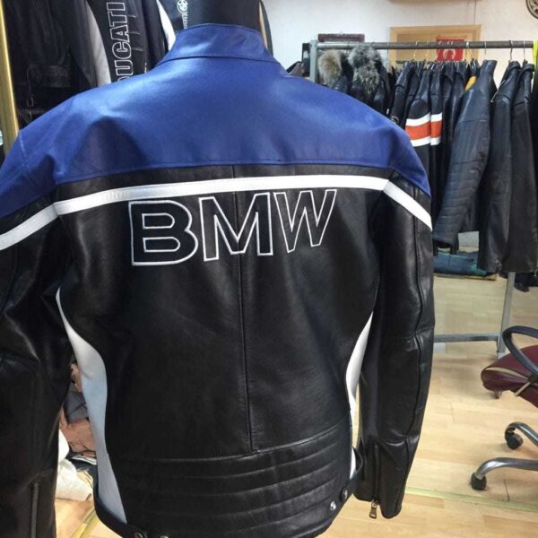 Bmw Black And Blue Motorcycle Racing Jacket - Image 2