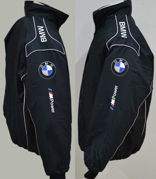 BMW M-power White Stripes And Black Wind breaker jacket - Image 3
