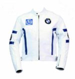 Bmw White Motorbike Leather Jacket Ce Approved Full Protection