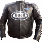 Buell Motorcycle Racing Leather Jacket with CE Armor