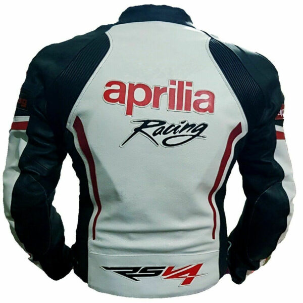 Custom Aprilia Motorbike Leather Jacket With Ce Approved Protection - Image 2