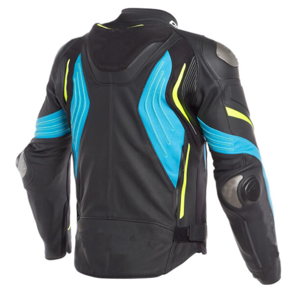 Custom Black And Blue Motorcycle Jackets - Image 2