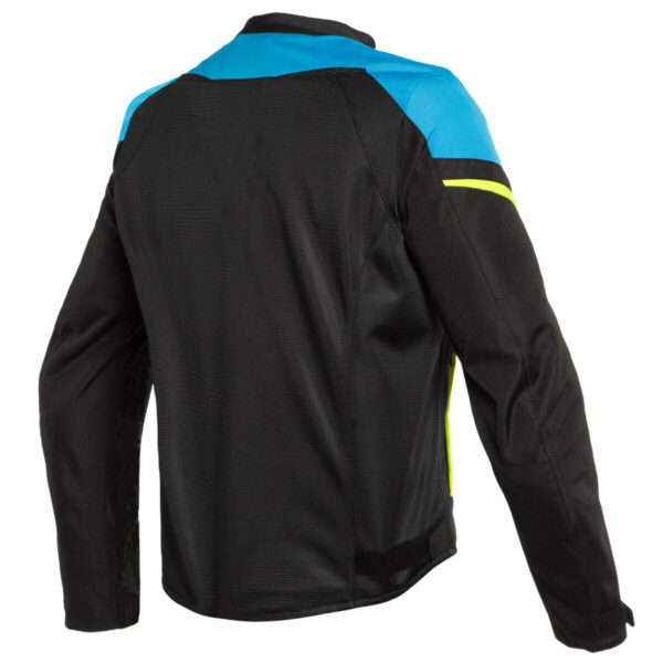 Custom Black and Fire Blue Motorcycle Leather Jacket - Image 2