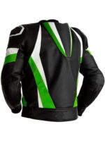 custom black And Lime Green Leather Motorcycle jacket - Image 2