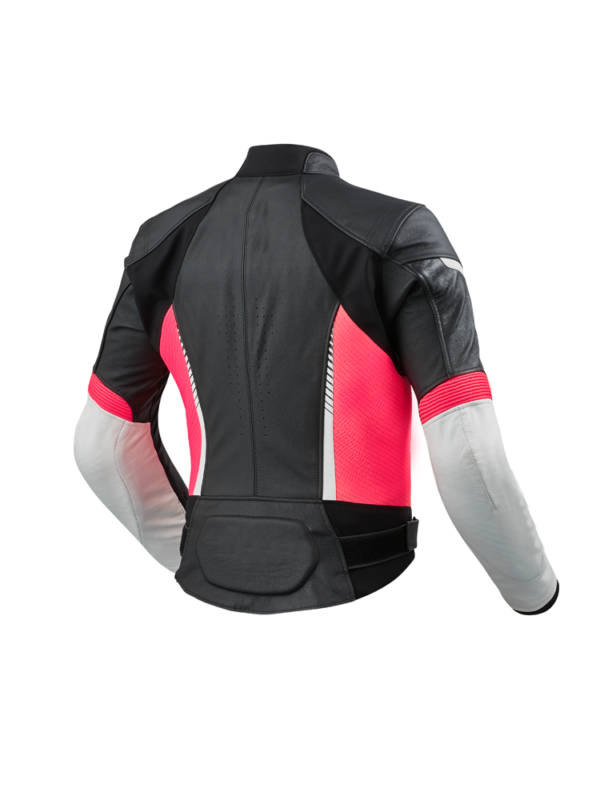 Custom Black And Purple Racing Motorcycle Jacket - Image 2