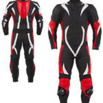 Custom Black And Red Motorcycle Suit
