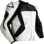 custom black And White leather motorcycle jacket