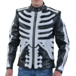 Custom Black And White Skeleton Bones Racing Jacket