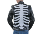 Custom Black And White Skeleton Bones Racing Jacket - Image 2
