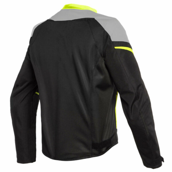 Custom Black , Grey and Yellow Motorcycle Leather Jacket - Image 2