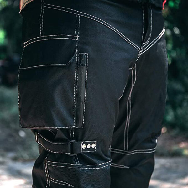 Custom Black Motorcycle Leather Pants - Image 3