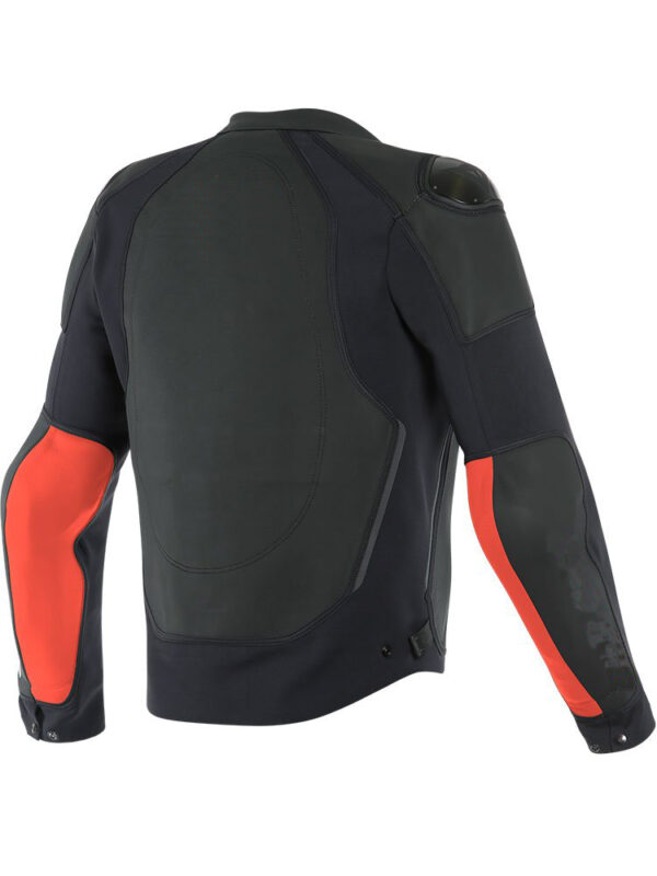 Custom Black & Orange Motorcycle Racing Jacket - Image 2