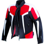 Custom Black Red And White Motorcycle Racing Jacket