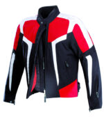 Custom Black Red And White Motorcycle Racing Jacket