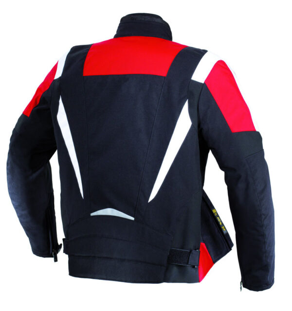 Custom Black Red And White Motorcycle Racing Jacket - Image 2