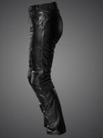 Custom Black Safety Leather Motorcycle Pants - Image 3