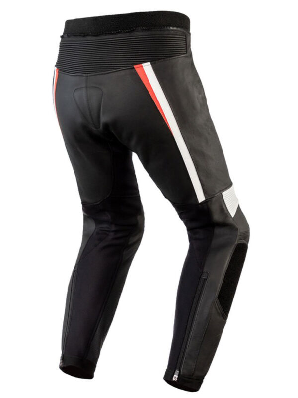 Custom Black,Red motorcycle Leather Pant - Image 2