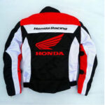 Custom HONDA Red And Black Motorcycle Leather Jacket - Image 2