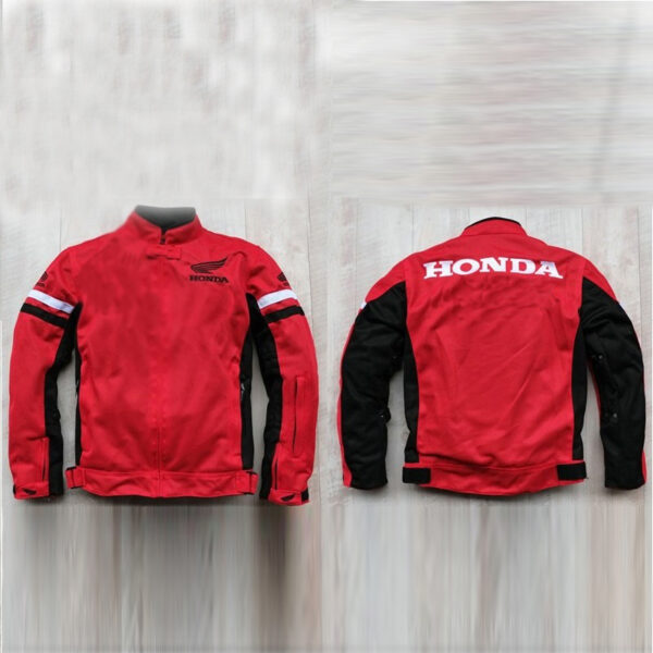 Custom Honda Red motorcycle racing jacket - Image 2
