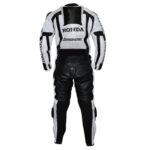 Custom Honda White Motorcycle Leather Suit With Safety Pads - Image 2