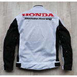 Custom Honda White motorcycle racing jacket - Image 2