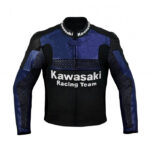 Custom Kawasaki Blue Racing Team Motorcycle Leather Jacket