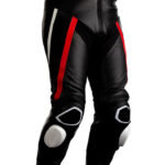 Custom Man Black And Red Motorcycle Leather Racing Pants