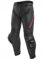Custom Motorcycle Black leather Racing Pant with red strip