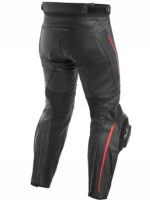 Custom Motorcycle Black leather Racing Pant with red strip - Image 2