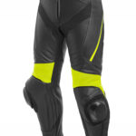 Custom Motorcycle Black leather Racing Pant with Yellow strip