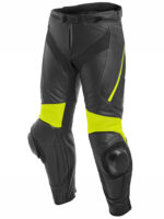 Custom Motorcycle Black leather Racing Pant with Yellow strip
