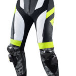 Custom Motorcycle Black White And Yellow leather Racing Pant