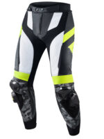 Custom Motorcycle Black White And Yellow leather Racing Pant