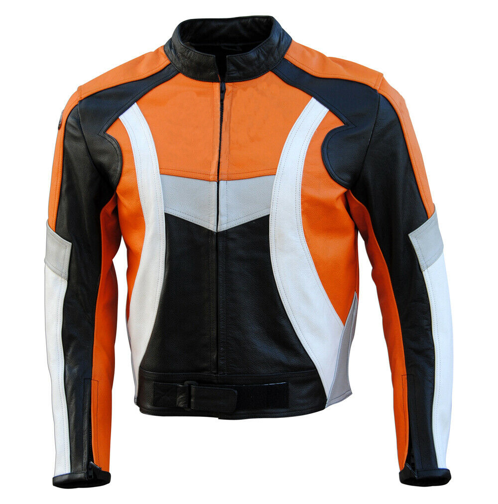 custom-orange-and-white-motorcycle-jacket.jpeg Custom Orange And White Motorcycle Jacket - Image 1