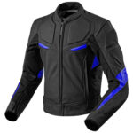 Custom Protective Gear Black And Blue Motorcycle Jacket