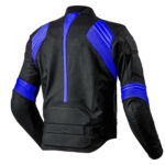 Custom Protective Gear Black And Blue Motorcycle Jacket - Image 2