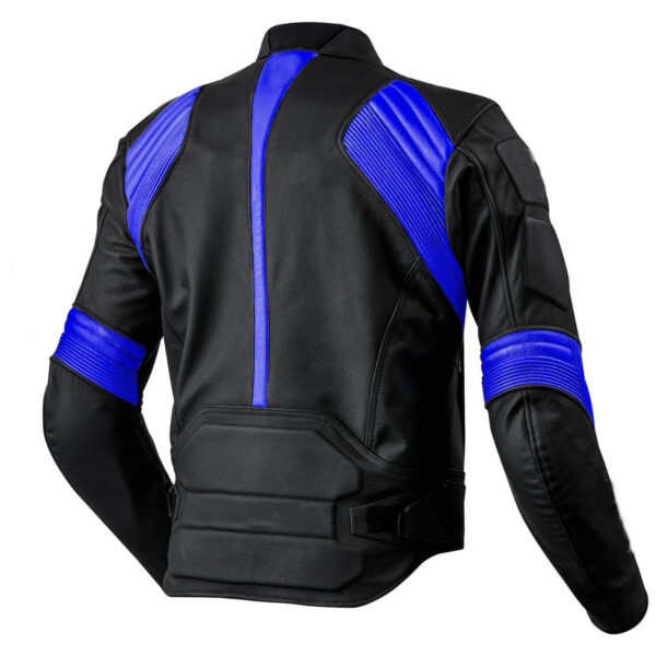 Custom Protective Gear Black And Blue Motorcycle Jacket - Image 2
