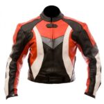 Custom Protective Gear White,Black And Red Motorcycle Jacket